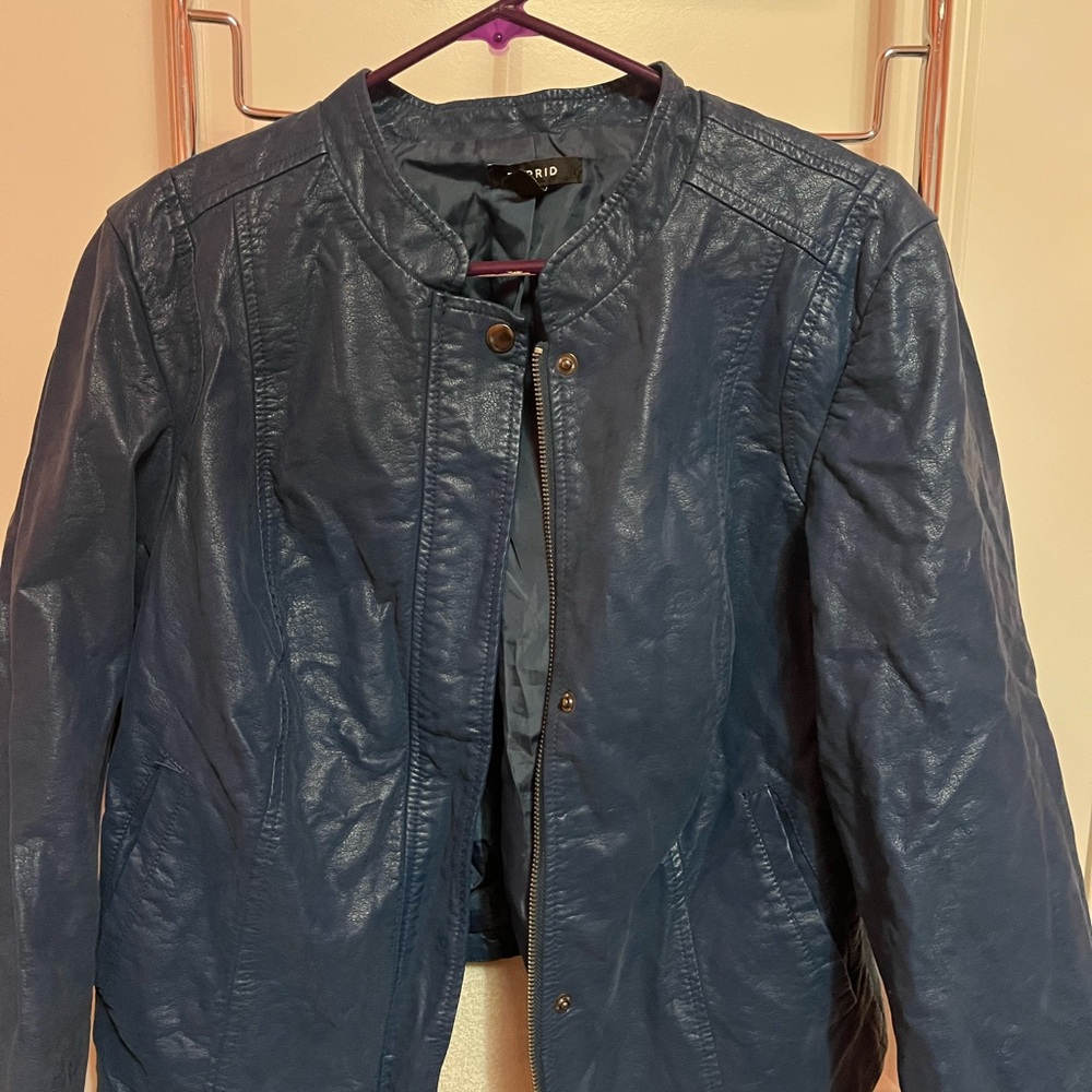 Torrid Blue faux Leather Jacket